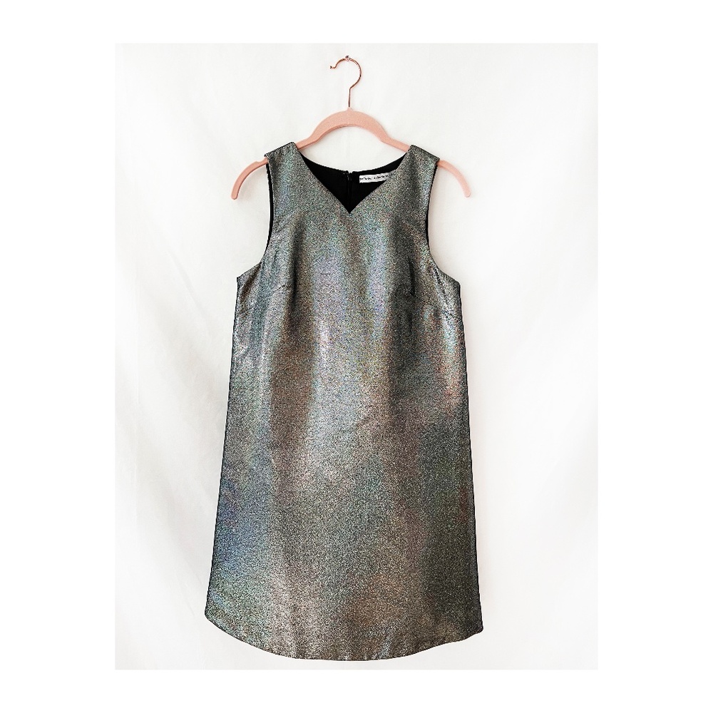 & Other Stories dress iridescent metallic hologram mini dress